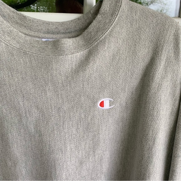 Champion Reverse Weave Crewneck Sweatshirt Men's Gray Sweater Size XL Blank - Picture 4 of 6